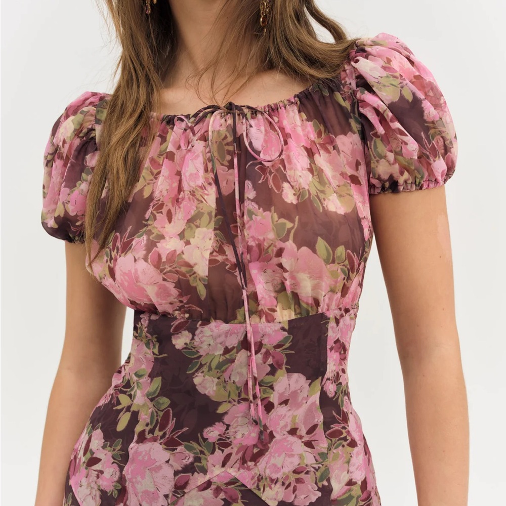 For Love & Lemons Adeline Floral Midi Dress - Picture 3 of 5